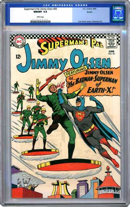 CGC Graded Comics - Superman's Pal Jimmy Olsen #93 (CGC) - Supermans Pal - Jimmy Olsen - Batman-superman - June - 12 Cents