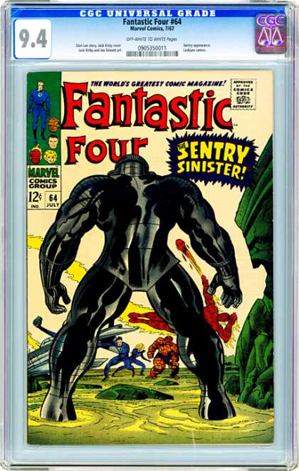 CGC Graded Comics - Fantastic Four #64 (CGC) - The Human Torch - The Thing - Airplane - Water - The Sentry Sinister