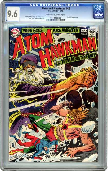 CGC Graded Comics - Atom and Hawkman #42 (CGC) - The Atom - The Titan - Hawkman - The Fury - Gods Make Madness