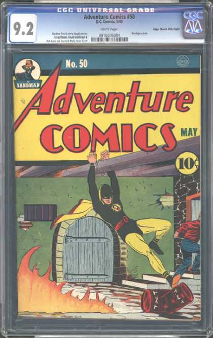 CGC Graded Comics - Adventure Comics #50 (CGC) - Adventure Comics - Sandman - Costume - Flame - Escape