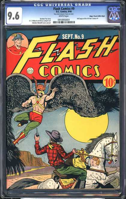 CGC Graded Comics - Flash Comics #9 (CGC) - Cowboy - Horse - Kidnap - Wings - Mask