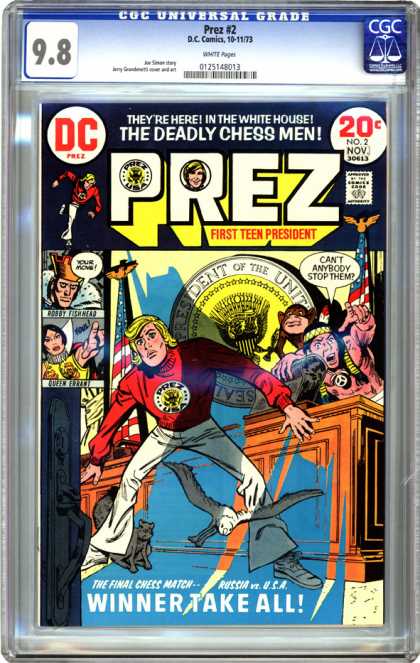 CGC Graded Comics - Prez #2 (CGC) - Prez - Dc Comics - First Teen President - The Deadly Chess Men - Winner Take All