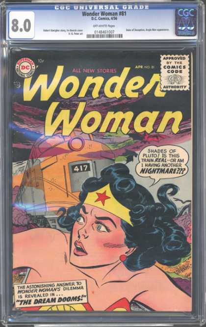 CGC Graded Comics - Wonder Woman #81 (CGC) - Wonder Woman - Superheroine - The Dream Dooms - Powerful Woman - Train 417