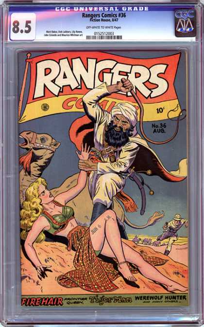 CGC Graded Comics - Rangers Comics #36 (CGC) - Rangers Comics 36 - Firehair - Tiger Man - Werewolf Hunter - Frontier Queen