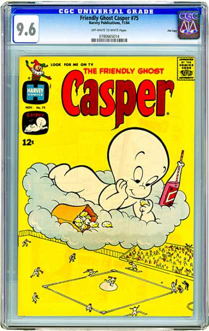 CGC Graded Comics - Friendly Ghost Casper #75 (CGC) - Casper - Friendly Ghost - Cloud - Baseball Game - Refreshments