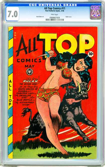 CGC Graded Comics - All Top Comics #11 (CGC) - All Top Comics - Rulah - Death Drums - Blue Beetle - Jo-jo