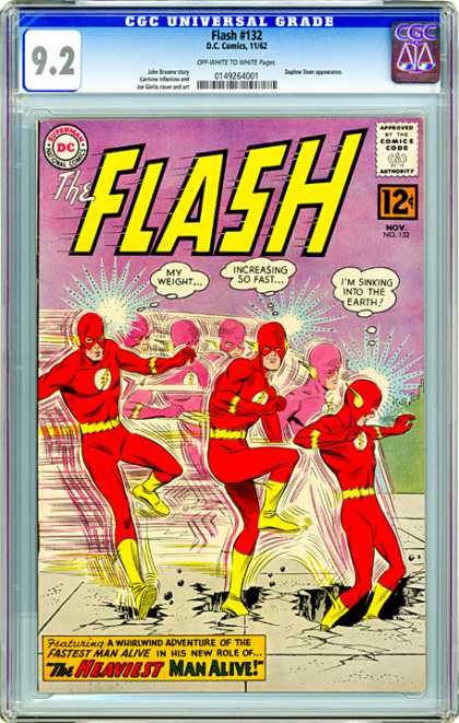 CGC Graded Comics - Flash #132 (CGC) - The Heaviest Man Alive - The Flash - Sinking Into The Earth - Weight - Increasing