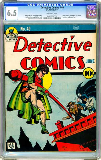 CGC Graded Comics - Detective Comics #40 (CGC) - Batman - Robin - 10 Cents - June - Pole