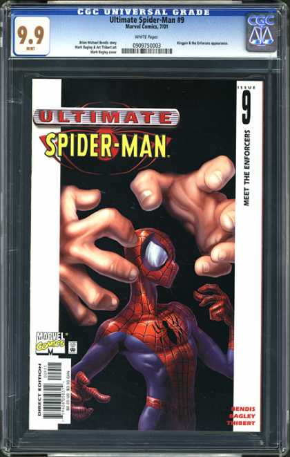 CGC Graded Comics - Ultimate Spider-Man #9 (CGC) - Hands - Big Eye - Skinny Man - Large Fingers - Gripping