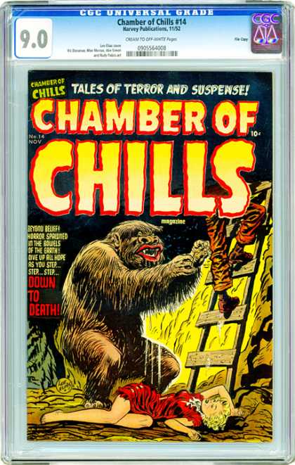 CGC Graded Comics - Chamber of Chills #14 (CGC) - Champer Of Chills - Down To Death - Ladder - Monkey - Fainted Woman