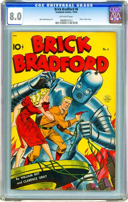CGC Graded Comics - Brick Bradford #6 (CGC) - Brick Bradford - William Ritt - Clarence Gray - Robot - Gun