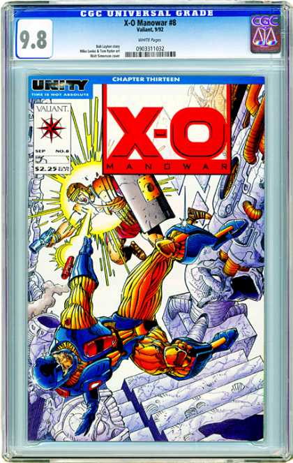 CGC Graded Comics - X-O Manowar #8 (CGC) - Laser - Yellow Light - Weapons - Robots - X-o