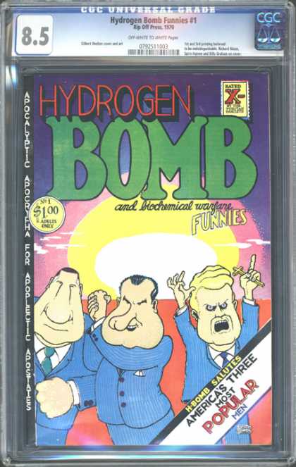 CGC Graded Comics - Hydrogen Bomb Funnies #1 (CGC) - H-bomb Salutes - Nuclear Explosion - Americas Three Most Popular Men - Apocalyptic - Apocrypha