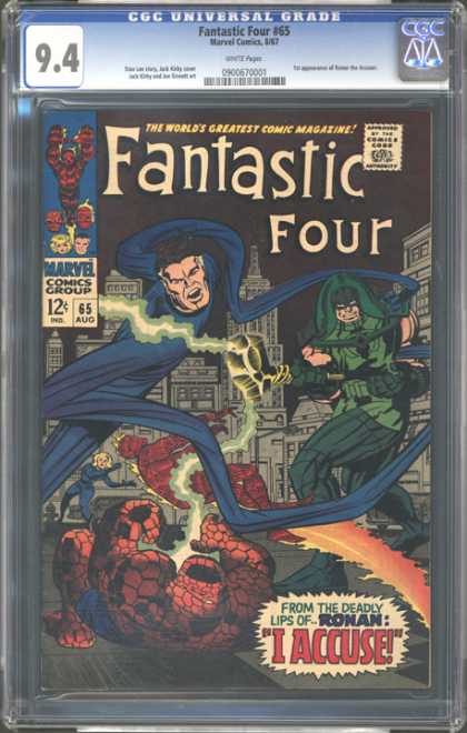 CGC Graded Comics - Fantastic Four #65 (CGC) - Ronan - Accuse - Mr Fantastic - Human Torch - Fight