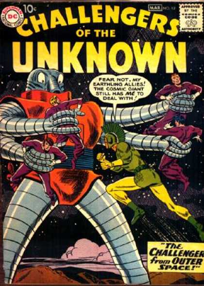 Challengers of the Unknown 12 - Four Armed Metallic Villain - Cosmic Giant - Taken Hostage - Purple Costumes - Green Mohawk Head Piece - Matt Hollingsworth