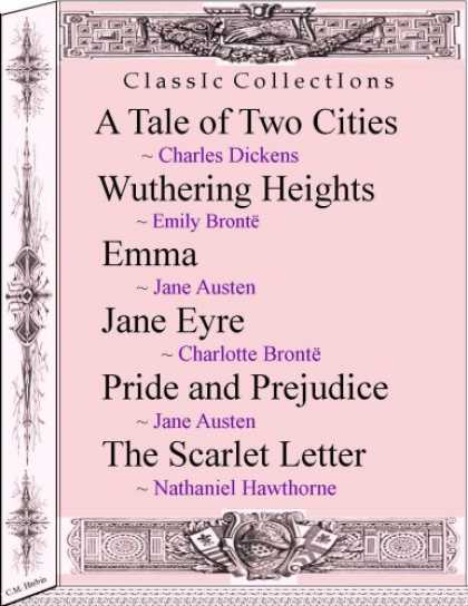 Charles Dickens Books - A tale of two Cities, Wuthering Heights, Emma, Jane Eyre, Pride and Prejudice, T