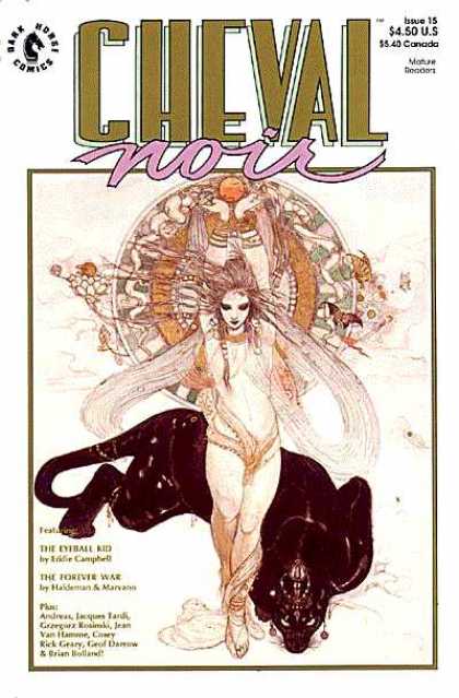 Cheval Noir 15 - Woman - 450 - Animal - Circle - Butterfly - Yoshitaka Amano