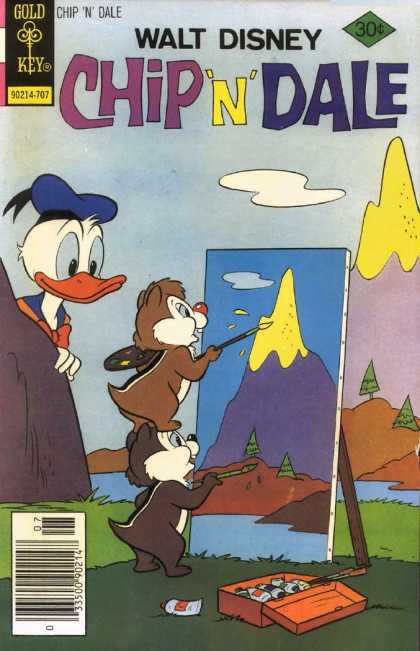 Chip 'n' Dale 47 - Painted Mountains - Donald Learns Art - Twin Landscapes - Nuts For Paint - Chipmunks Painting