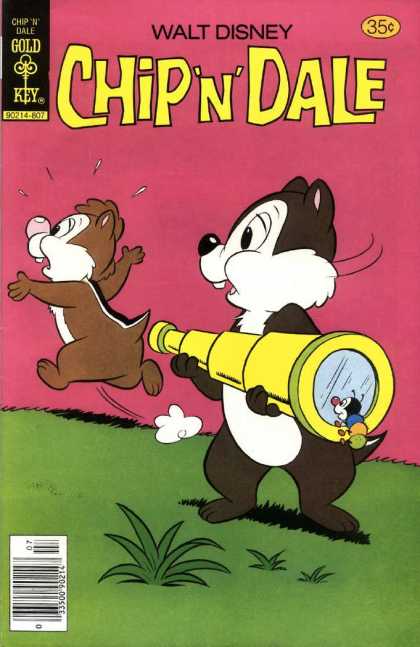 Chip 'n' Dale 53 - Walt Disney - Telescope - Magnifcation - Bug - Scared