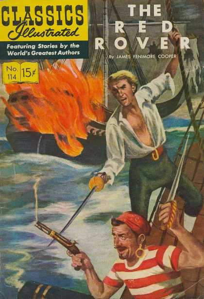 The Red Rover - James Fenimore Cooper - No 114 - Realistic Artwork - Pirates Classics Illustrated - The Red Rover - The Red Rover - James Fenimore Cooper - No 114 - Realistic Artwork - Pirates