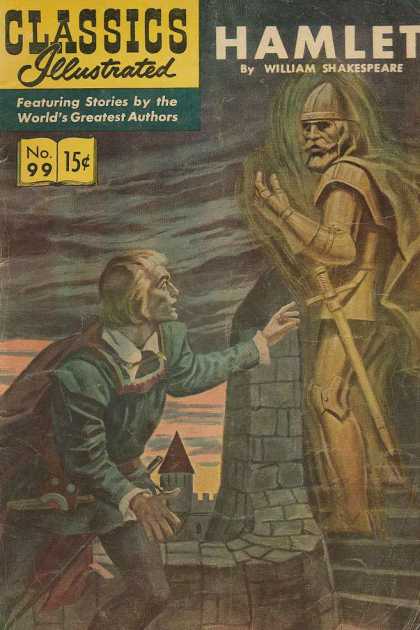 Classics Illustrated - Hamlet - Hamlet - William Shakespeare - Ghost - Castle - Surprised Man