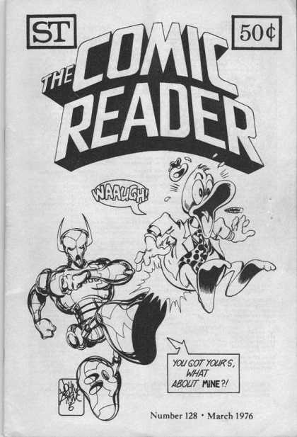 Comic Reader 128 - Speech Bubble - 50 Cents - Duck - Black And White - March 1976