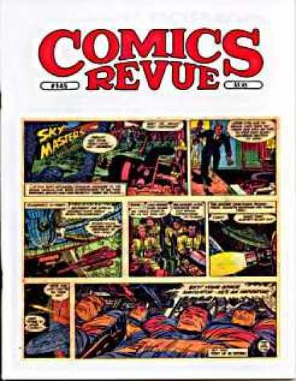 Comics Revue 145 - Sky Masters - 145 - Man In Suit - Men Straped To Seats - Landing