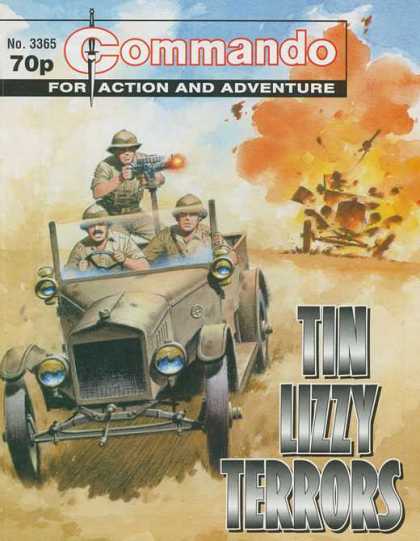 Commando 3365 - Soldier - Tin Lizzy Terrors - Machine Gun - Car - Explosion