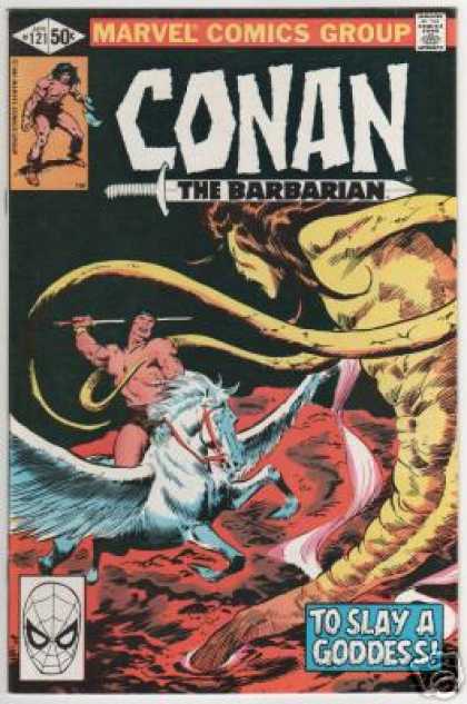 Monster - Goddess - Slay - Sword - Winged Horse - John Buscema Conan the Barbarian 121 - Monster - Goddess - Slay - Sword - Winged Horse - John Buscema