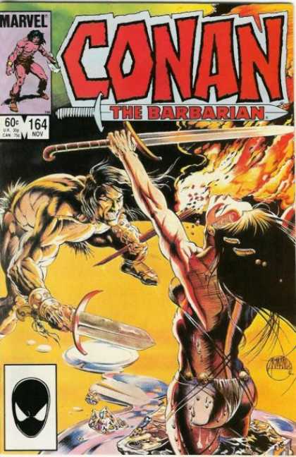 Conan the Barbarian 164 - Sword - Marvel - Fire - Flames - Red
