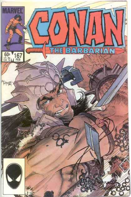 Sword - Helmet - Long Hair - Marvel - 167 Feb - Michael Kaluta Conan the Barbarian 167 - Sword - Helmet - Long Hair - Marvel - 167 Feb - Michael Kaluta