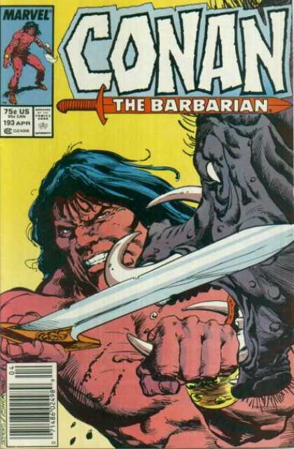 Conan the Barbarian 193 - Sword - Man - Blood - Monster - Horn