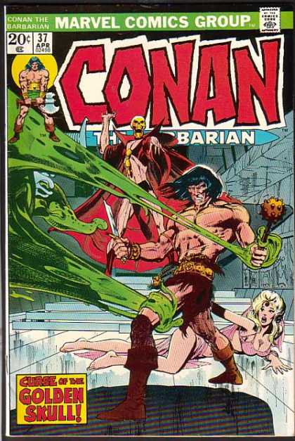 Conan the Barbarian 37 - Skull - Curse - Marvel Comics - Old Comic Books - Blob - Neal Adams