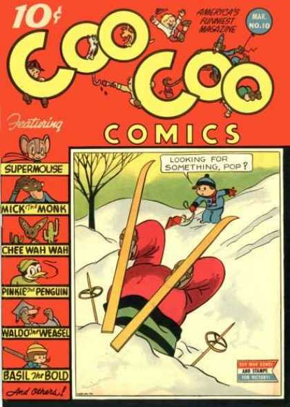 Coo Coo Comics 10 - Snow - Tree - Boy - Man - Skis