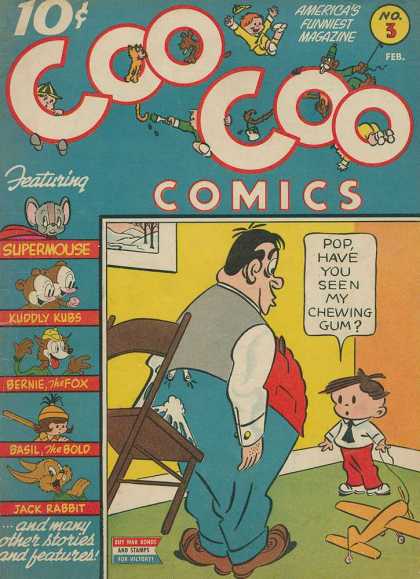 Coo Coo Comics 3 - No 3 - Supermouse - Kuddly Kubs - Bernie The Fox - Jack Rabbit