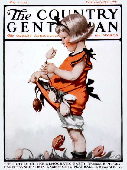 Country Gentleman - 1925-05-02: Little Girl Playing with Flowers (Sarah Stilwell-Weber)