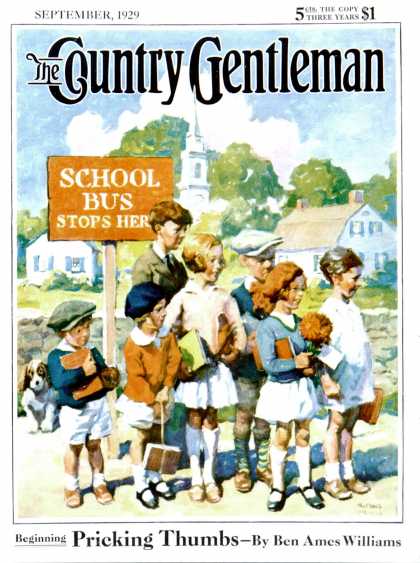 Country Gentleman - 1929-09-01: Waiting for School Bus (WM. Meade Prince)