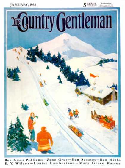 Country Gentleman - 1932-01-01: Winter Sports Scene (Dudley Gloyne Summers)