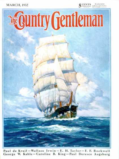Country Gentleman - 1932-03-01: Three Masted Schooner (Anton Otto Fischer)