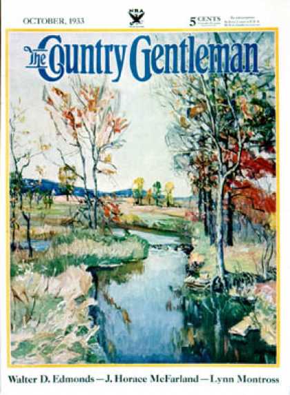 Country Gentleman - 1933-10-01: Stream in Autumn (Baum)