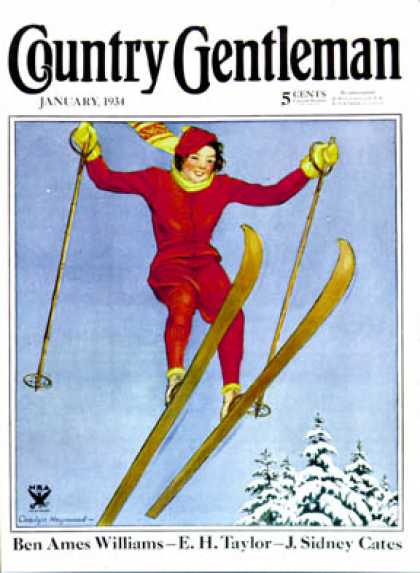 Country Gentleman - 1934-01-01: Woman Ski Jumper (Carolyn Haywood)