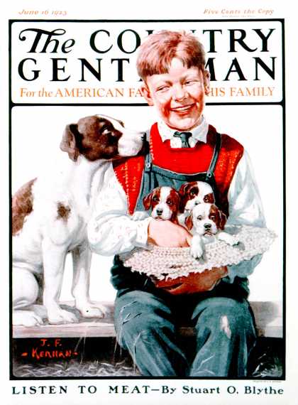 Country Gentleman - 1923-06-16: Hat Full of Puppies (J.F. Kernan)