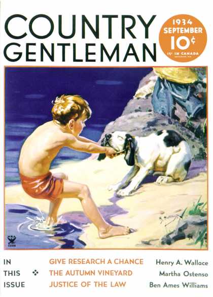 Country Gentleman - 1934-09-01: Pooch Doesn't Want to Swim (Henry Hintermeister)