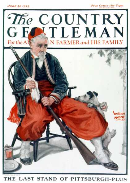 Country Gentleman - 1923-06-30: Cleaning his Gun (WM. Hoople)