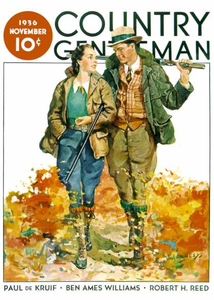 Country Gentleman - 1936-11-01: Hunting Couple on Walk (J. Hennesy)