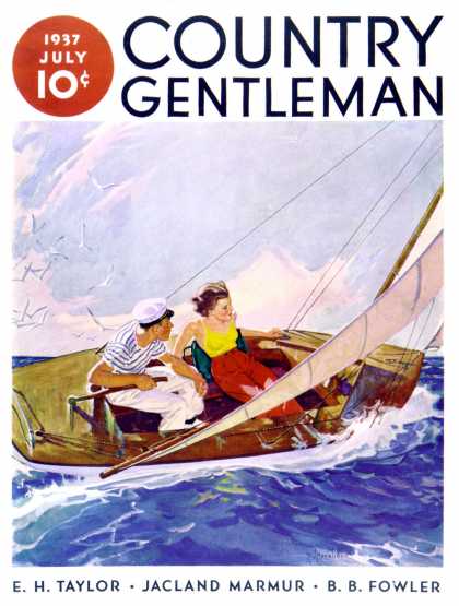 Country Gentleman - 1937-07-01: Couple Sailing (R.J. Cavaliere)