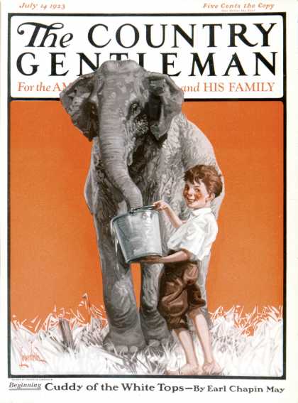 Country Gentleman - 1923-07-14: Watering the Elephant (F. Lowenheim)