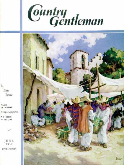 Country Gentleman - 1938-06-01: Mexican Village Market (G. Kay)