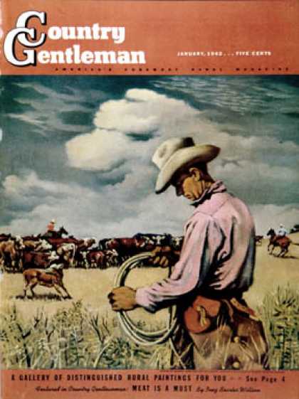 Country Gentleman - 1942-01-01: Herding Cattle (George Schreiber)