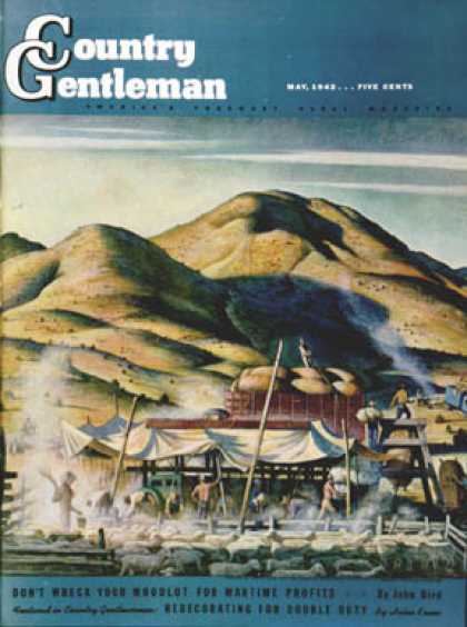 Country Gentleman - 1942-05-01: Sheep Farm (Peter Hurd)